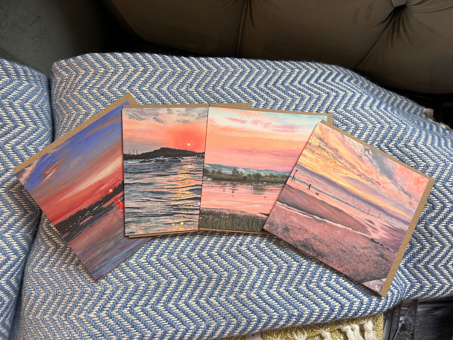 River Exe and Exmouth Sunset Cards