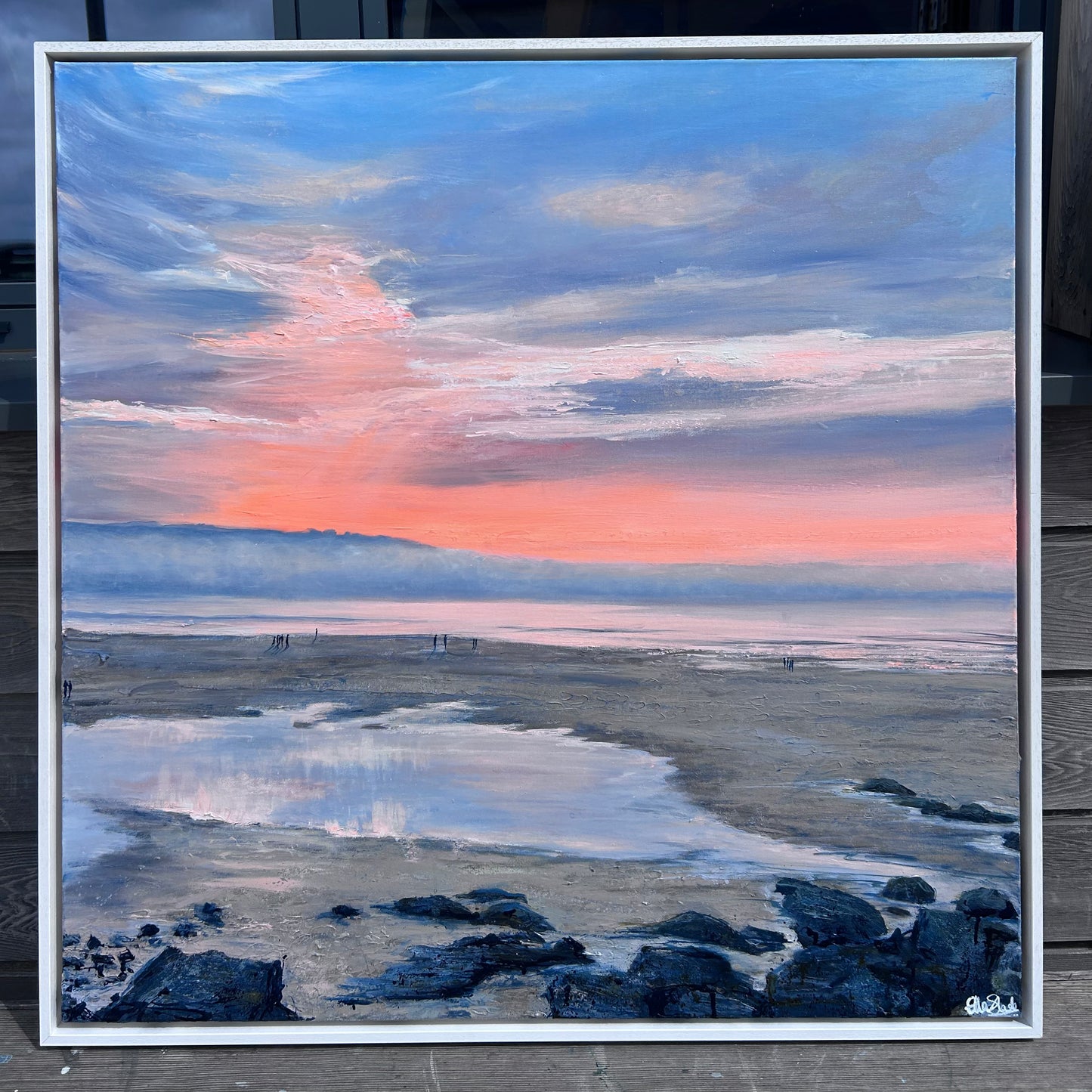 'Low tide from the Cove Cafe' Hayle Beach. Limited Edition print